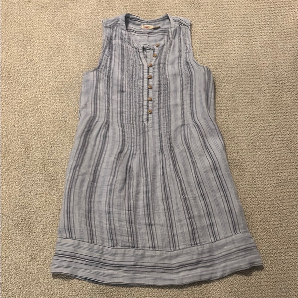 Faherty Blue Striped Mini Dress